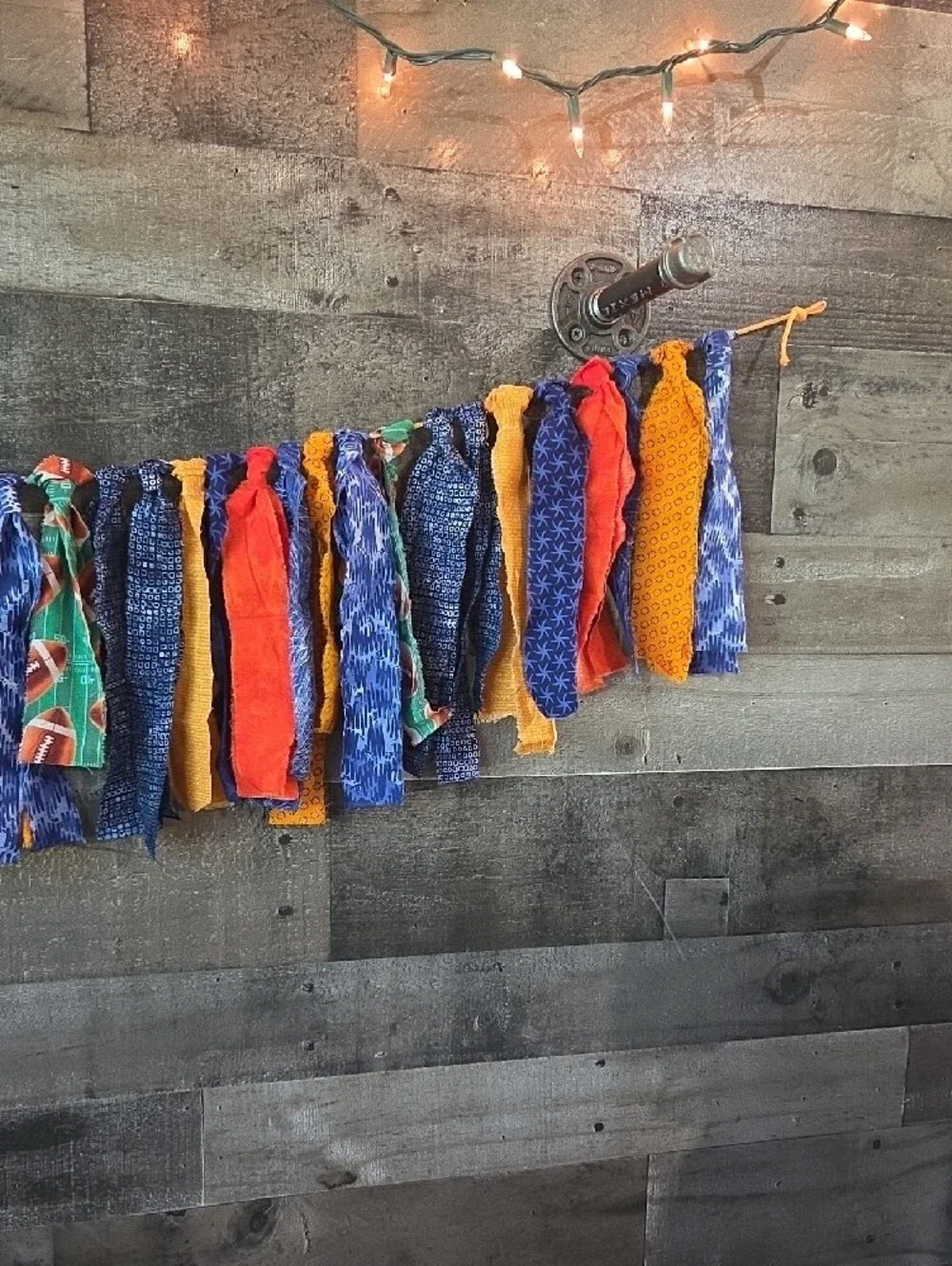 Handmade Boho Chic Rag Garland Football Party Decor
